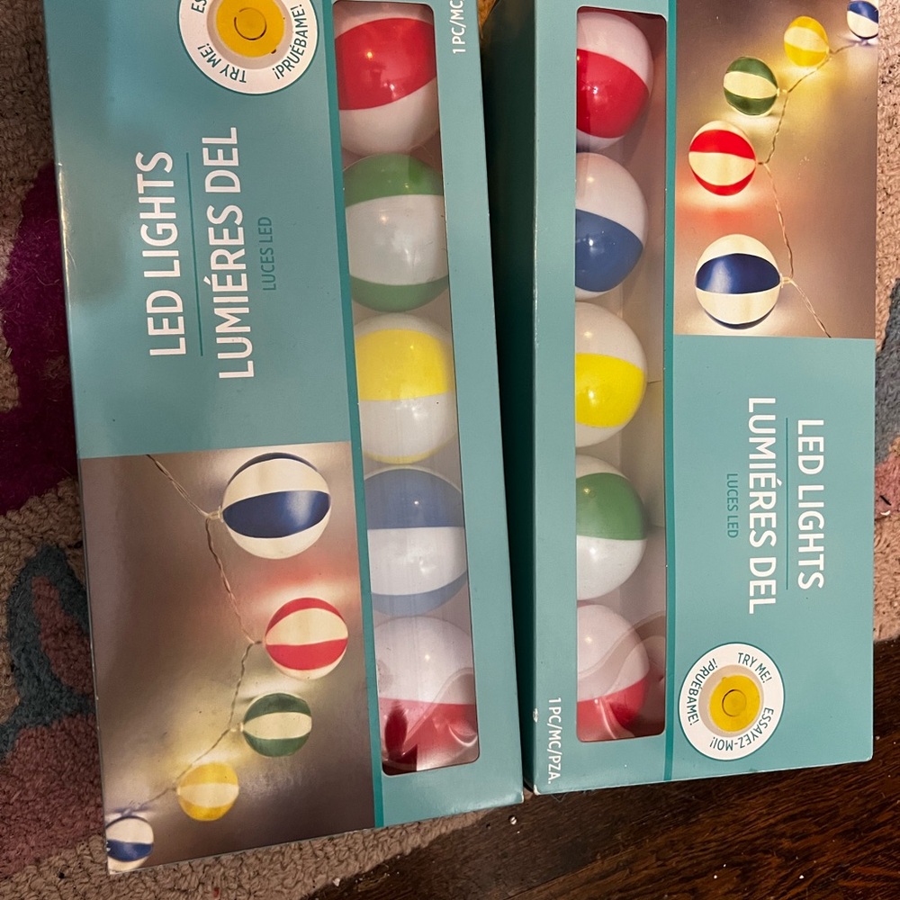 LED String Lights with Multicolor Beach Ball Covers - Home Party Supplies